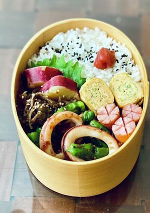 わっぱ弁当＊イカとししとう炒めと牛肉煮-レシピのメイン写真