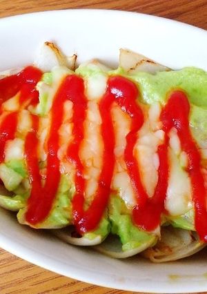 玉ねぎのアボカドのせチーズ焼き♡-レシピのメイン写真