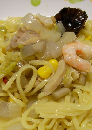 お鍋の残り野菜で中華麺-レシピのメイン写真