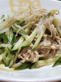 レンチン時短のえのきともやし胡瓜の和え物-レシピのメイン写真