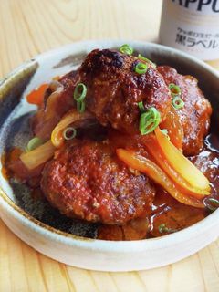 時短、簡単煮込みハンバーグ-レシピのメイン写真