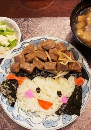 かわいいサイコロステーキ丼　#時短-レシピのメイン写真