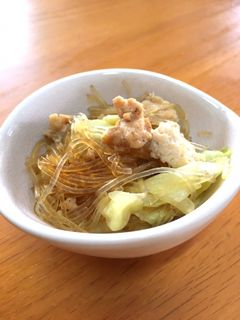 鶏ひき肉と春雨、キャベツ炒め-レシピのメイン写真