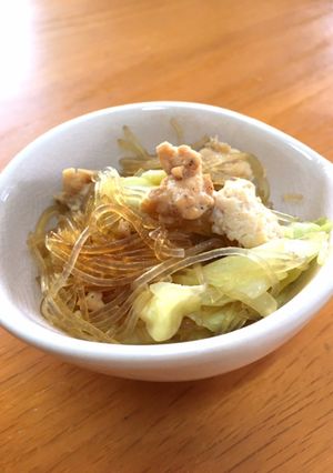 鶏ひき肉と春雨、キャベツ炒め-レシピのメイン写真