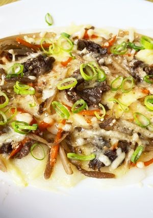 金平牛蒡5分アレンジ●ピザ風金平ごぼう餅-レシピのメイン写真