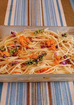 菊と穂シソのゆず胡椒パスタ-レシピのメイン写真