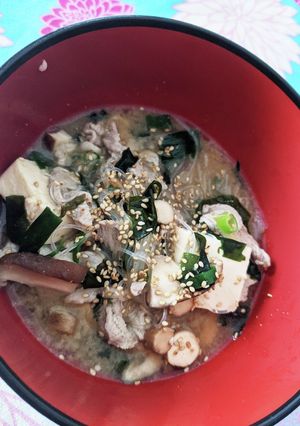 ごまドレッシングで作る春雨ごま味噌スープ-レシピのメイン写真