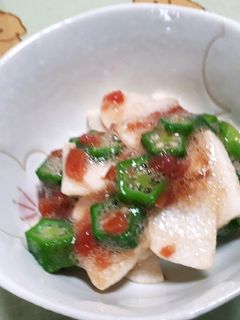 ねばとろ☆長芋とオクラの梅肉あえ-レシピのメイン写真