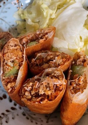 ナーベラーと島豆腐の春巻き-レシピのメイン写真