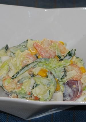シーフードと野菜のわさび風味コールスロー-レシピのメイン写真
