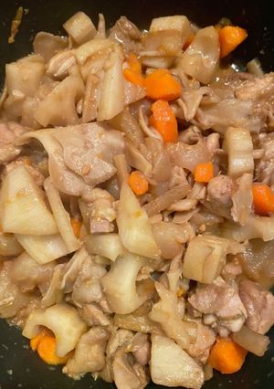 根菜と鶏肉の甘味噌煮 自分の記録用！-レシピのメイン写真