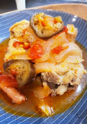 手羽元となすのトマト煮込み-レシピのメイン写真