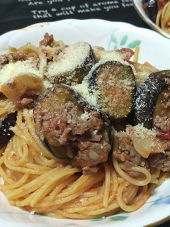 ナスとひき肉のトマトパスタ-レシピのメイン写真