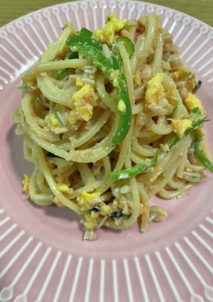 明太子スパゲティー+お茶漬け-レシピのメイン写真