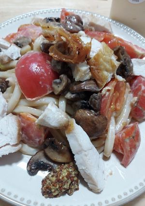 トマトマッシュマヨ炒めうどん-レシピのメイン写真