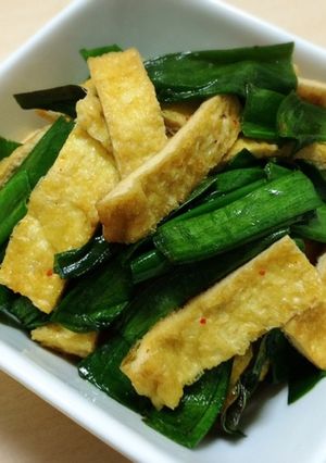 簡単おかず:油揚げニラ炒め-レシピのメイン写真