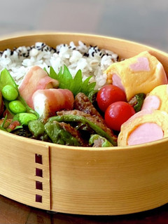 わっぱ弁当*魚肉ソーセージの水玉卵焼き-レシピのメイン写真