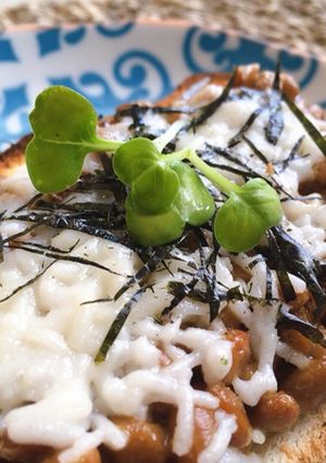 プラントベース♡納豆とチーズのパンピザ-レシピのメイン写真