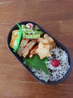 JK☆アスパラとウインナーマヨ炒め弁当♪-レシピのメイン写真