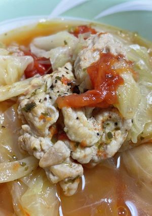トマト#豚こまキャベツで作るおかずスープ-レシピのメイン写真