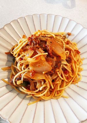 サバ　トマト　ハラペーニョのパスタ-レシピのメイン写真