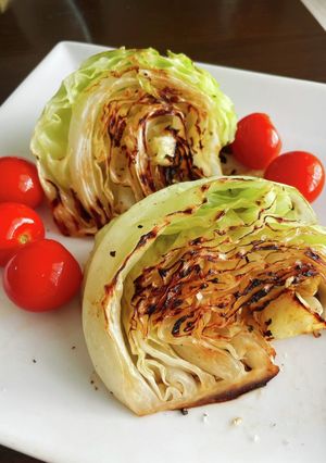 ウケがいいキャベツとミニトマトの焼いたん-レシピのメイン写真
