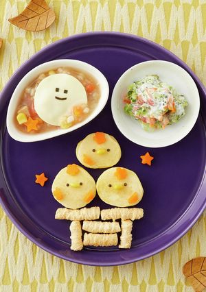 まんまるにわとりくんのお月見プレート-レシピのメイン写真