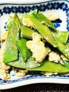 絹さやと新生姜の卵とじ-レシピのメイン写真