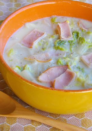 優しい味の白菜とハムのクリーム煮-レシピのメイン写真