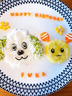 1歳誕生日 わんわんうーたんプレート-レシピのメイン写真