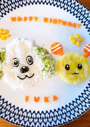 1歳誕生日　わんわんうーたんプレート-レシピのメイン写真
