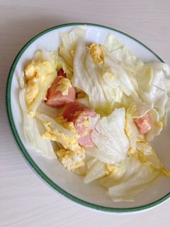 魚肉ソーセージとキャベツと卵炒め-レシピのメイン写真
