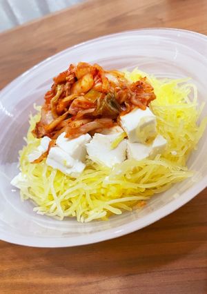そうめんかぼちゃonキムチ奴-レシピのメイン写真