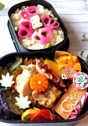 長月６　肉団子イニシャル　女子高生弁当-レシピのメイン写真