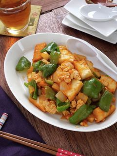 鶏ひきと厚揚げの甘酢炒め-レシピのメイン写真