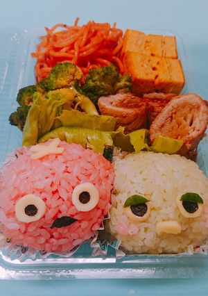 まん丸♪ガチャピン ムック キャラ弁-レシピのメイン写真