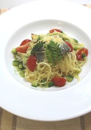 鮎の冷製パスタ　山椒風味-レシピのメイン写真