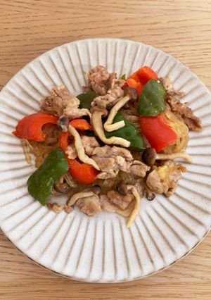 照り焼き風!豚肉とパプリカの春雨炒め-レシピのメイン写真