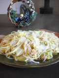 残った白菜で(*^^)v梅味パスタ！
