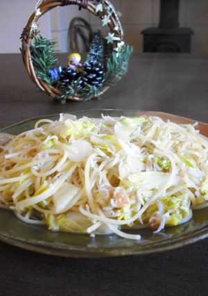残った白菜で(*^^)v梅味パスタ！-レシピのメイン写真