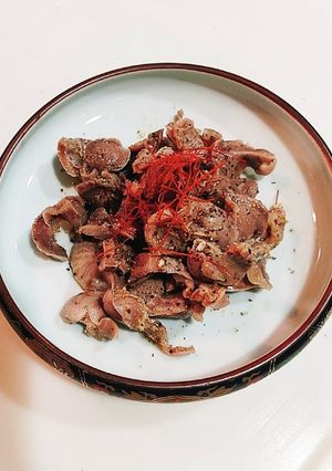 砂肝の塩胡椒ごま油合え♡-レシピのメイン写真