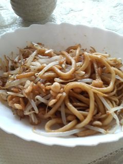 揚げ玉入り☆もやしうどん焼そば-レシピのメイン写真