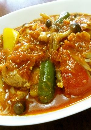 鶏肉と野菜のトマトソース煮込み♪-レシピのメイン写真