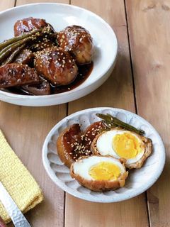 簡単♪肉巻き玉子の甘辛煮-レシピのメイン写真