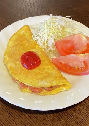 時短、簡単、ウィンナーとチーズのオムレツ-レシピのメイン写真