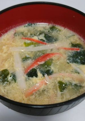 簡単！美味♪カニ玉わかめの生姜スープ♪-レシピのメイン写真