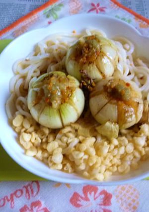 醤油うどん風冷やしうどん48丸ごと玉ねぎ-レシピのメイン写真