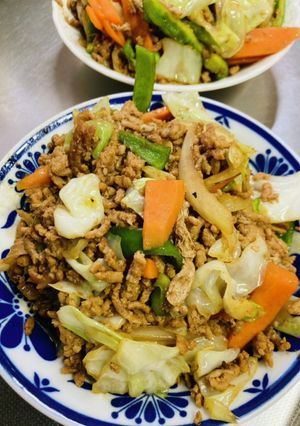 豚ミンチと野菜の胡麻味噌炒め-レシピのメイン写真