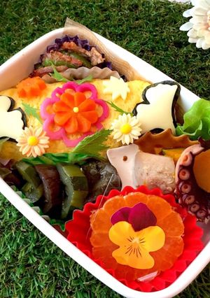 長月7日　オムライス秋デコ　女子高生弁当-レシピのメイン写真
