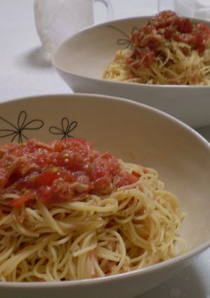 簡単☆トマトの冷製パスタ-レシピのメイン写真